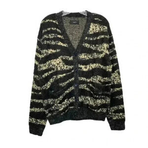 NWOT Asos ADPT oversized jacquard cardigan in zebra in black